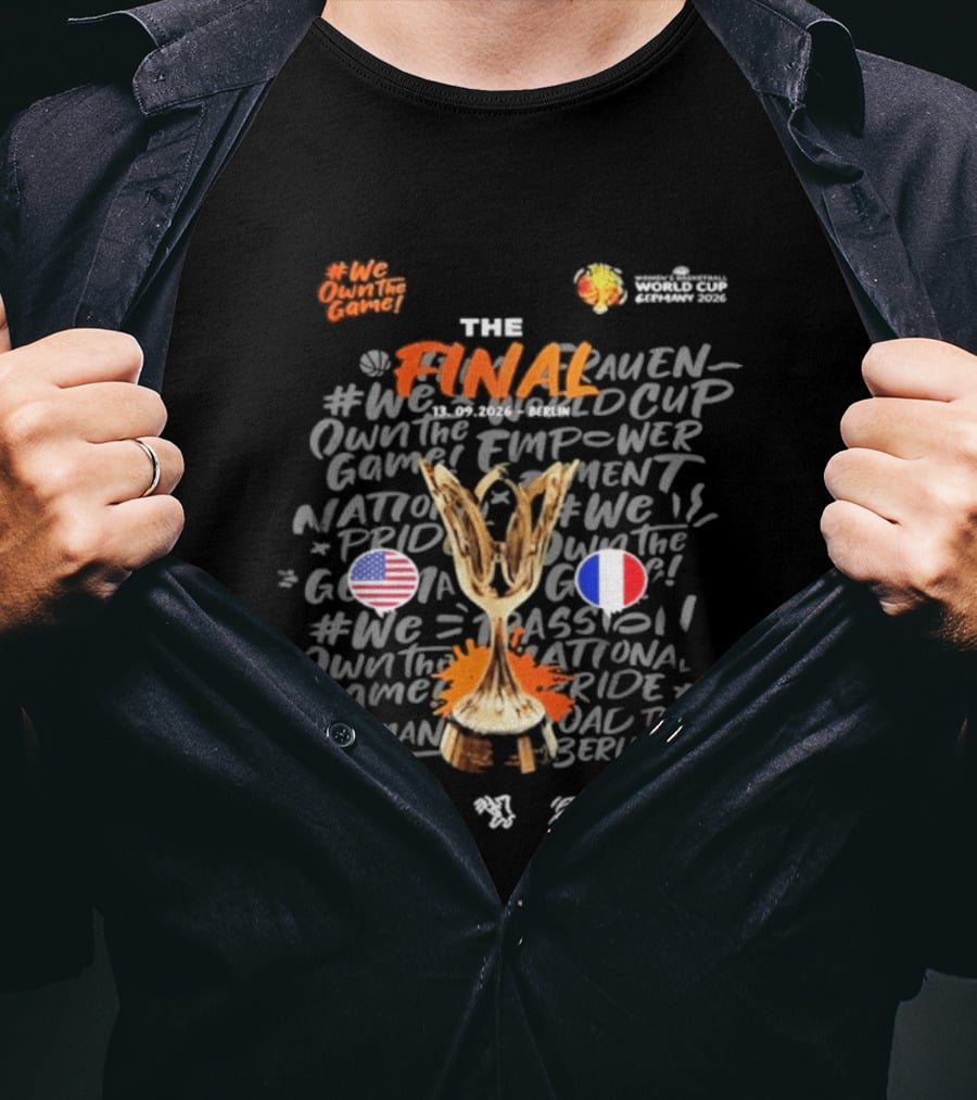 Final Women's World Cup Empowerment Game National Pride USA France Berlin T-Shirt