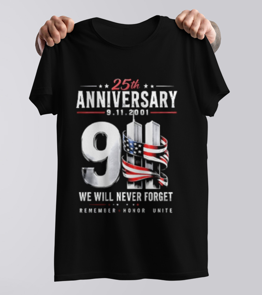 NYPD New York Yankees 2026 25th Anniversary 9 11 We Will Never Forget Remember Honor Unite T-Shirt