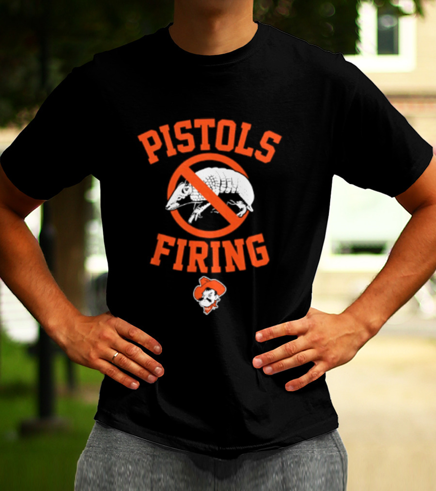 Pistols Firing Oklahoma State Cowboys Football NCAA T-Shirt