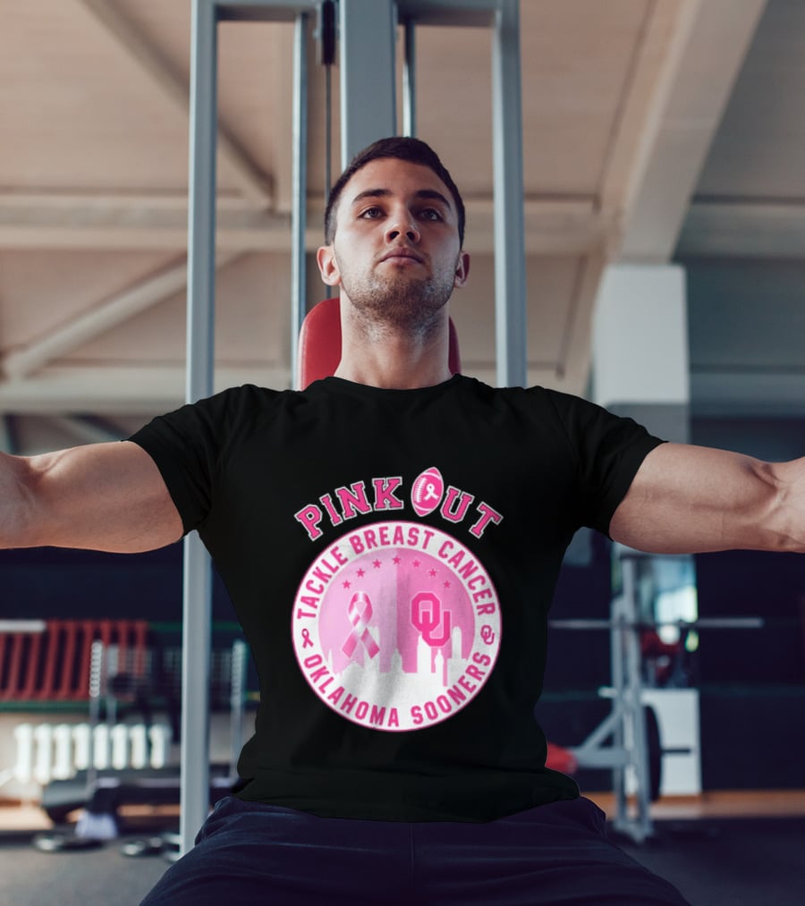 Oklahoma Sooners Pink Out Tackle Breast Cancer Football NCAA T-Shirt
