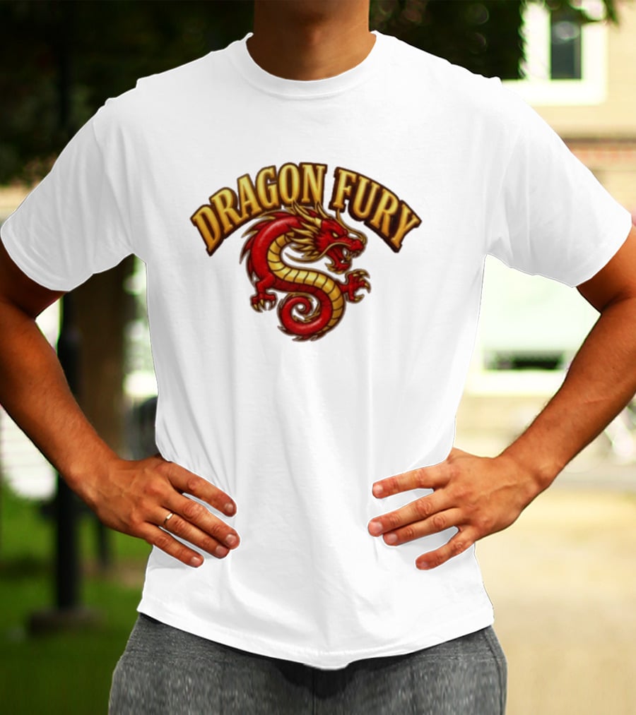 Dragon Fury Red Gold Chinese Dragon T-Shirt