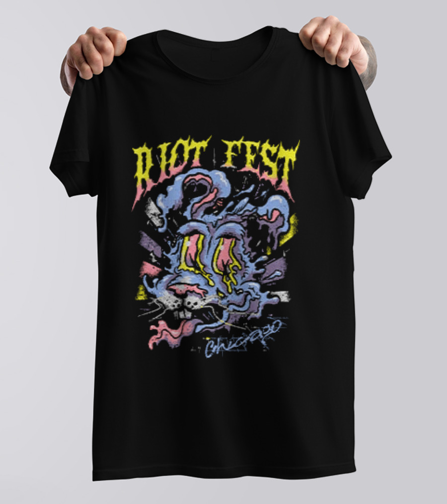 Riot Fest 2026 Chicago Douglass Park Psychedelic Bunny September 18 20 Lineup T-Shirt
