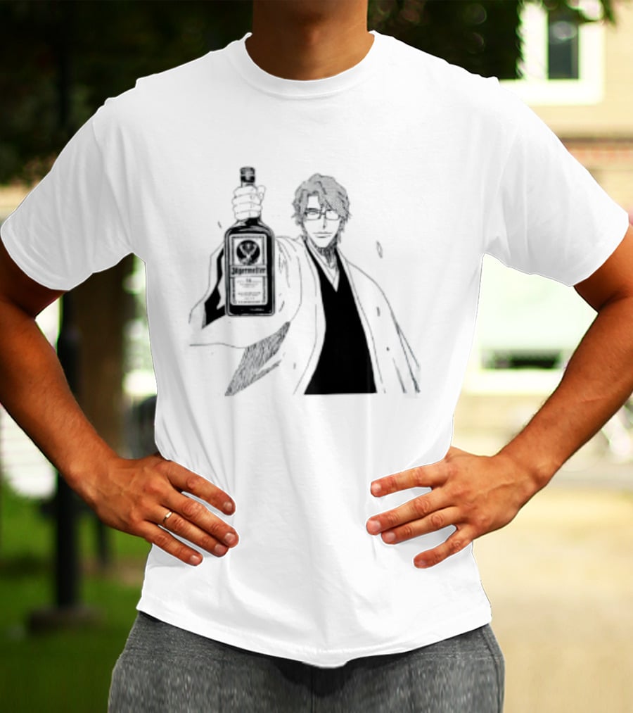 Jagermeister Aizen Sosuke Bleach Anime Collaboration T-Shirt