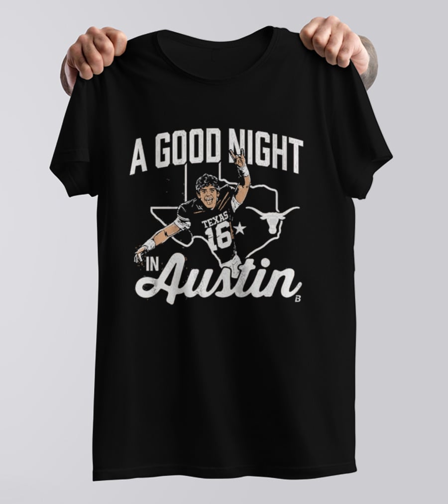 Texas Longhorns A Good Night In Austin Football Number 16 T-Shirt
