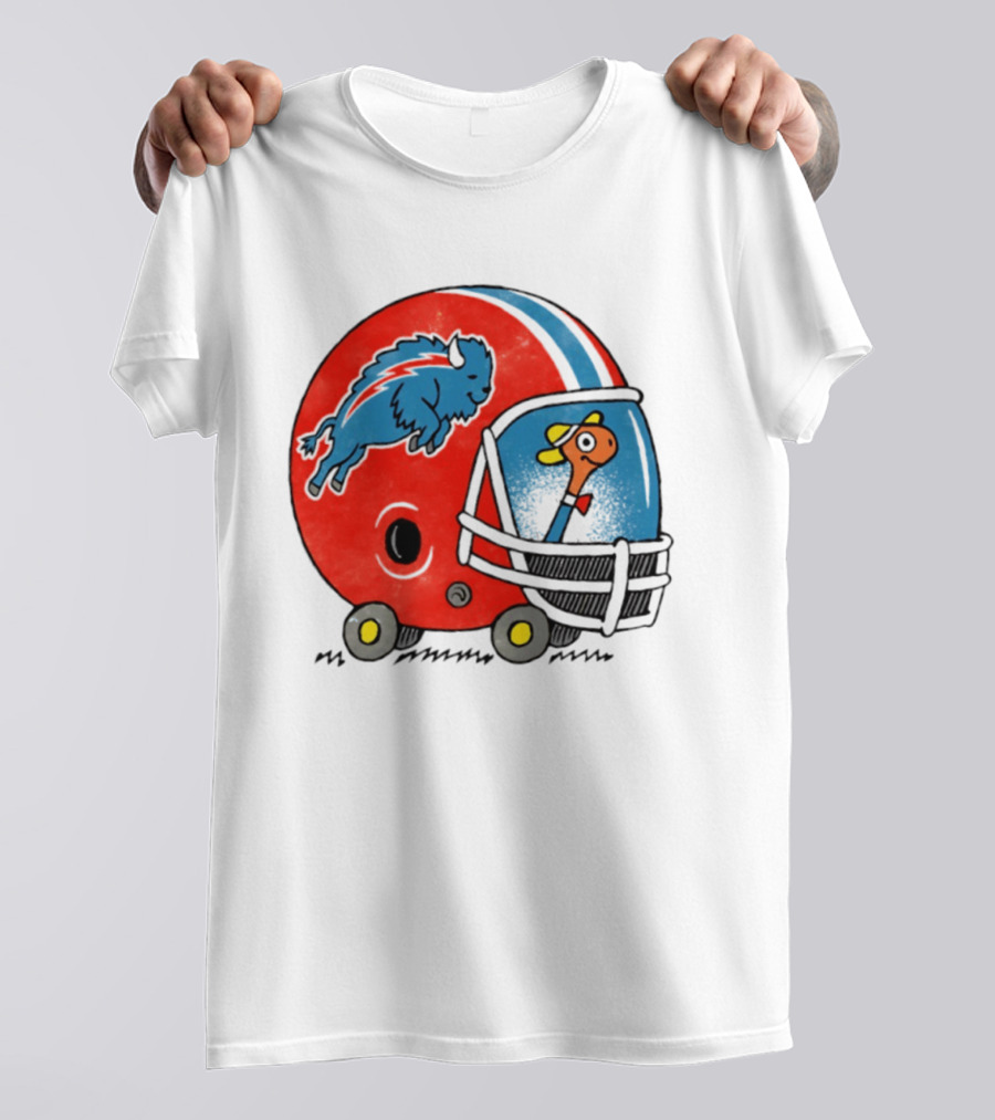 Lowly Worm Wearing Buffalo Bills Football Helmet With Buffalo T-Shirt