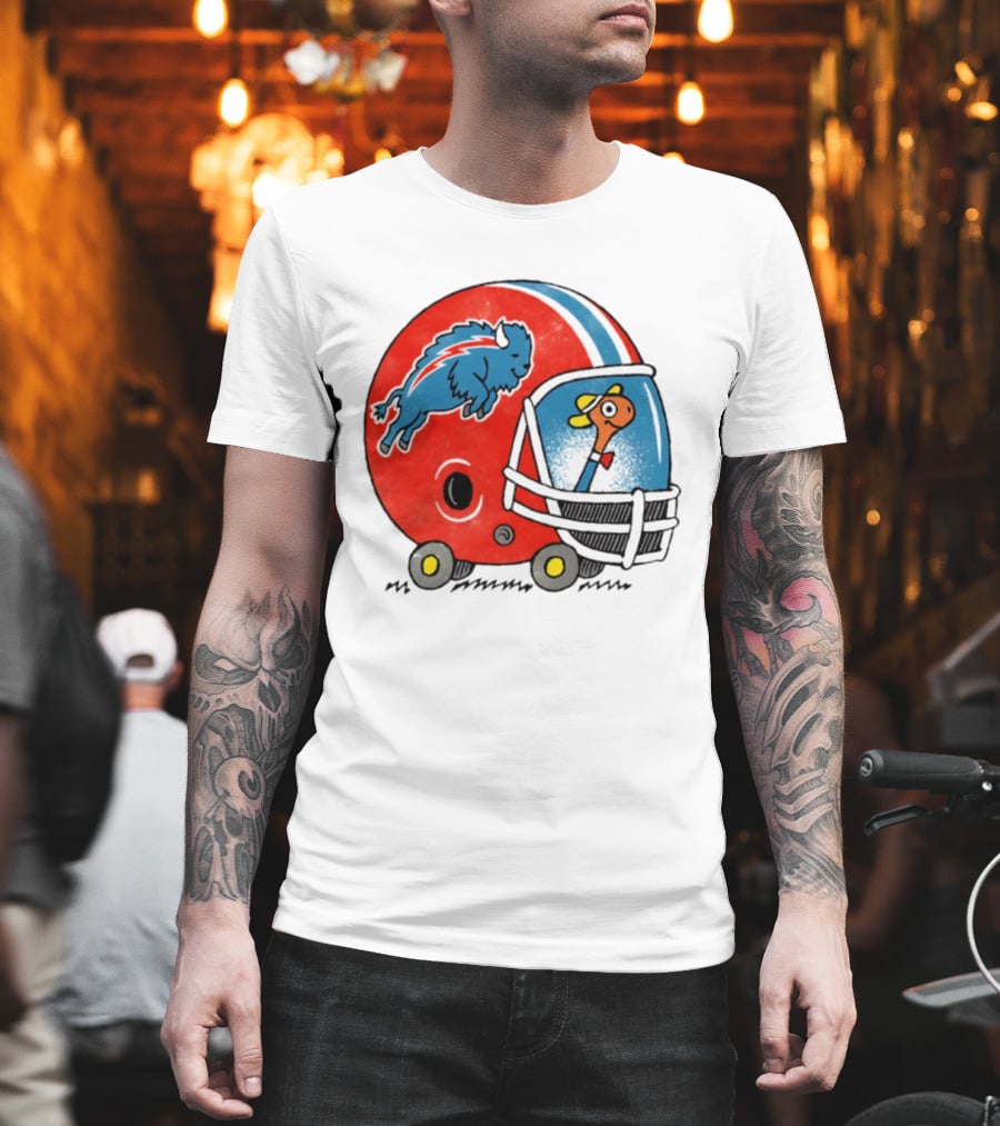 Lowly Worm Wearing Buffalo Bills Football Helmet With Buffalo T-Shirt