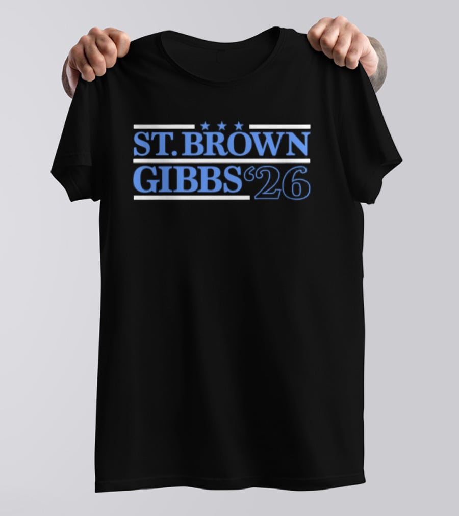 St. Brown Gibbs '26 Detroit Lions Football Campaign T-Shirt