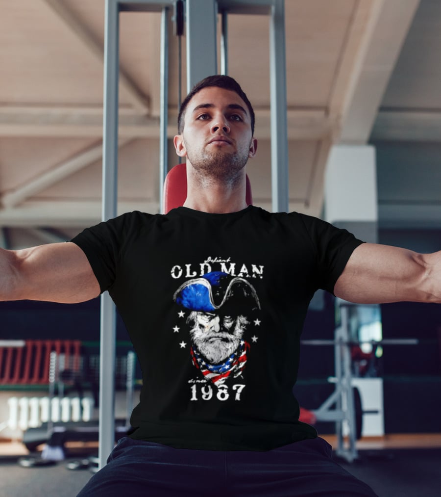 Old Man 1987 Patriotic Eagle And Stars T-Shirt