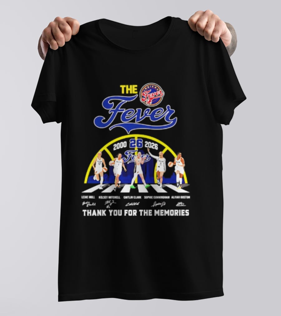 Indiana Fever 2000 2026 Thank You For The Memories Abbey Road Larkins Wheeler Vivians Robinson Mccowan Signatures T-Shirt
