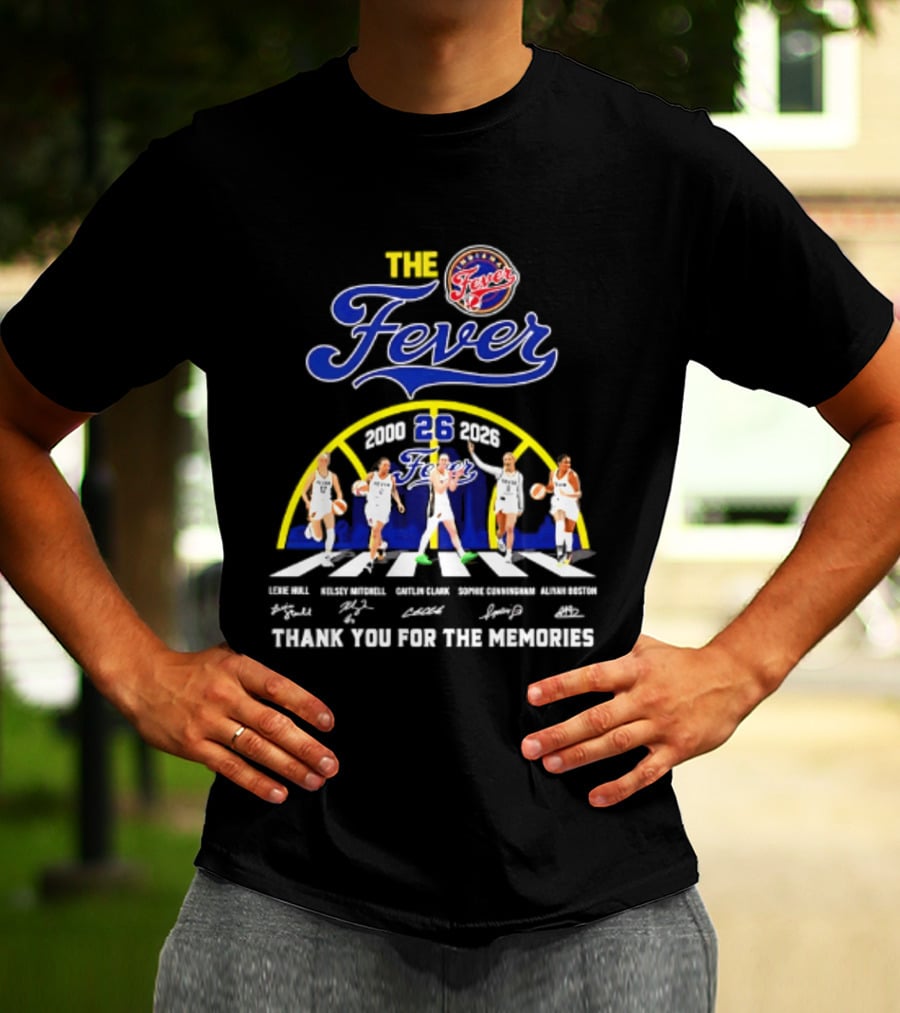Indiana Fever 2000 2026 Thank You For The Memories Abbey Road Larkins Wheeler Vivians Robinson Mccowan Signatures T-Shirt