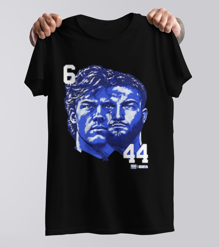 Jaxson Dart Cam Skattebo 6 44 New York Giants Face Morph Sports Fan T-Shirt