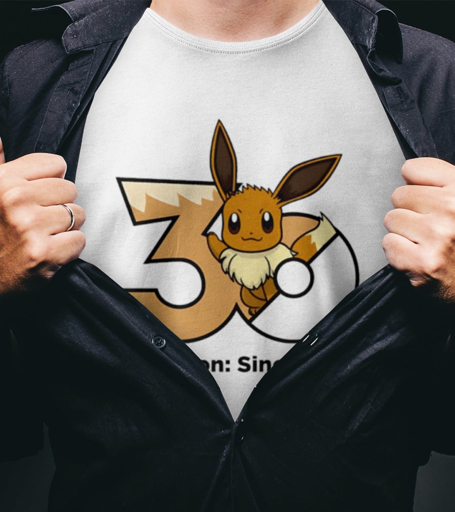 Eevee Pokémon 30th Anniversary Since 1996 Celebration T-Shirt