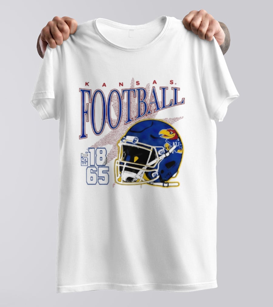 Kansas Jayhawks Football Est 1865 Helmet T-Shirt