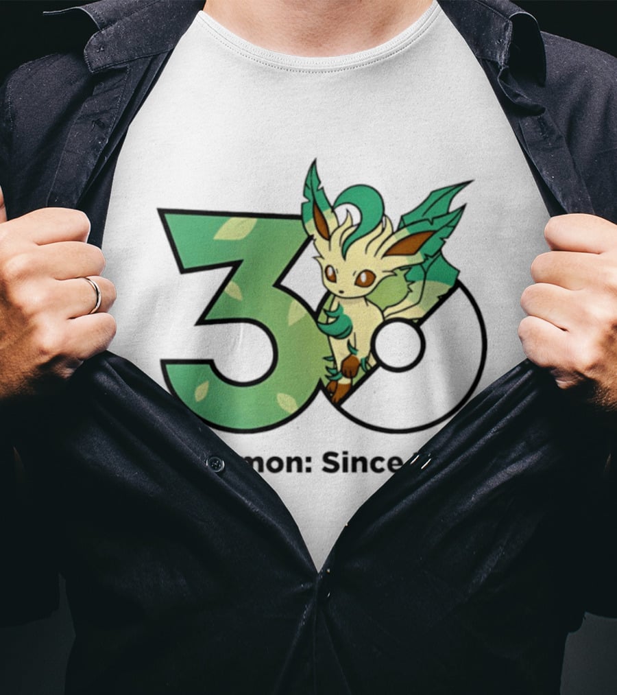 Leafeon Pokemon 30th Anniversary Since 1996 T-Shirt