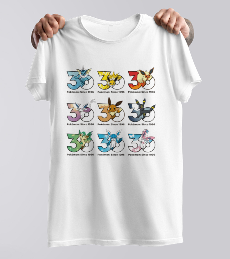 Pokemon Since 1996 Eevee Evolutions 30th Anniversary Collection T-Shirt