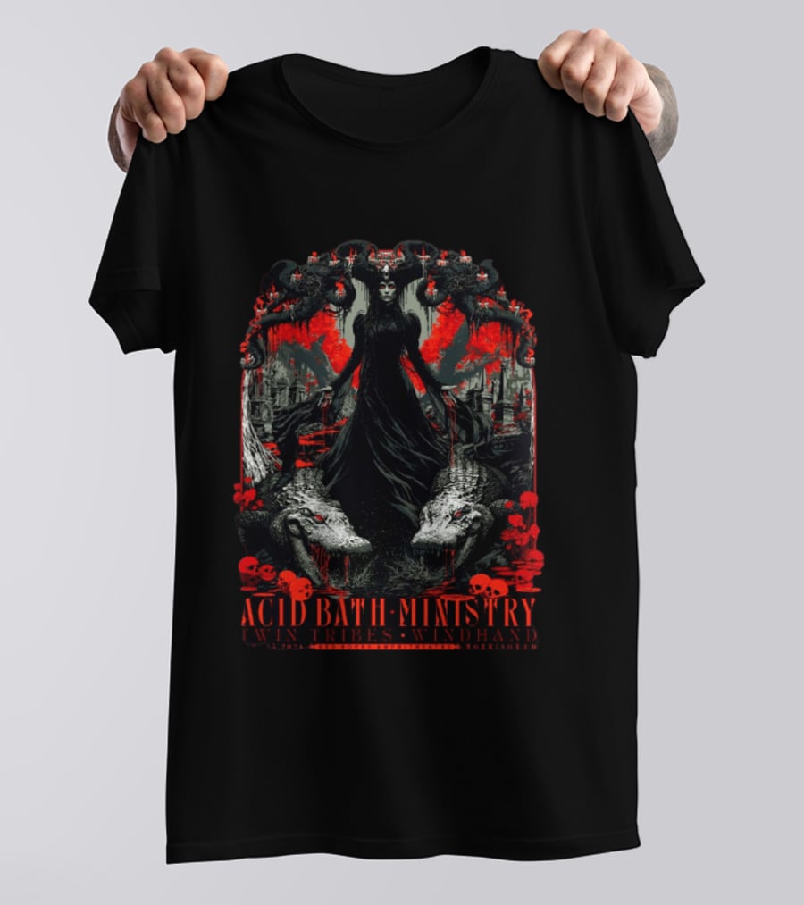 Acid Bath Ministry Twin Tribes Windhand Red Rocks Amphitheatre Event Morrison CO September 15 2026 T-Shirt