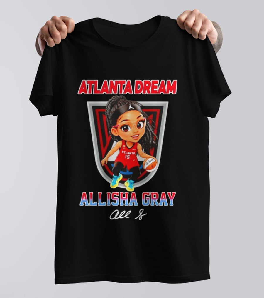 Allisha Gray Atlanta Dream WNBA Cartoon Basketball Player T-Shirt