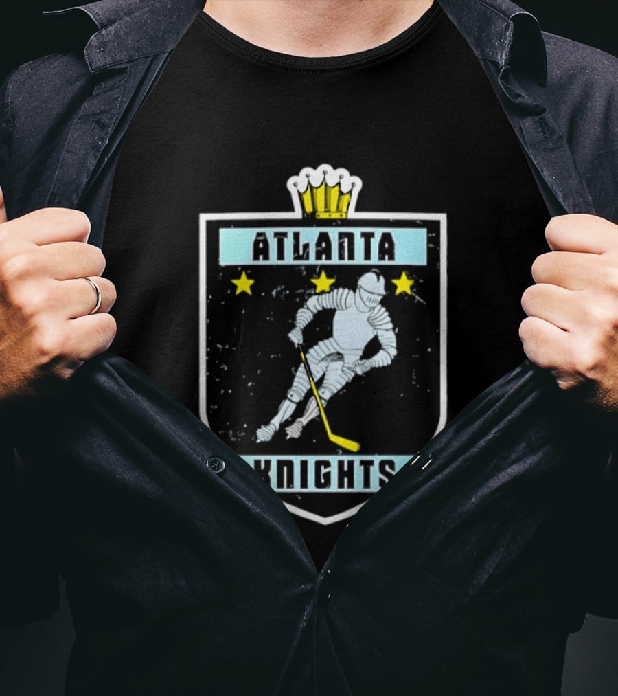 Atlanta Knights Hockey Ice Player With Stars T-Shirt