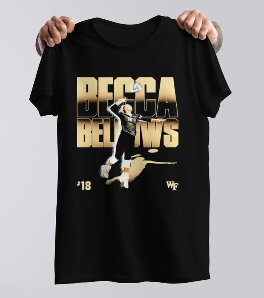Becca Bellows 18 Wake Forest Volleyball WF NCAA Player Name Number T-Shirt