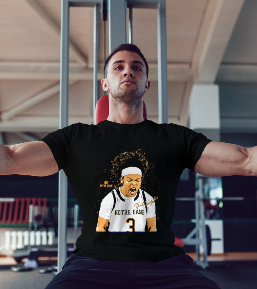 Notre Dame Basketball Hannah Hidalgo Caricature Number 3 NCAA Women's Player T-Shirt