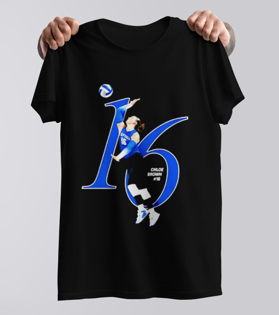 Chloe Brown 16 Buffalo Bulls NCAA Volleyball Player Action Pose T-Shirt