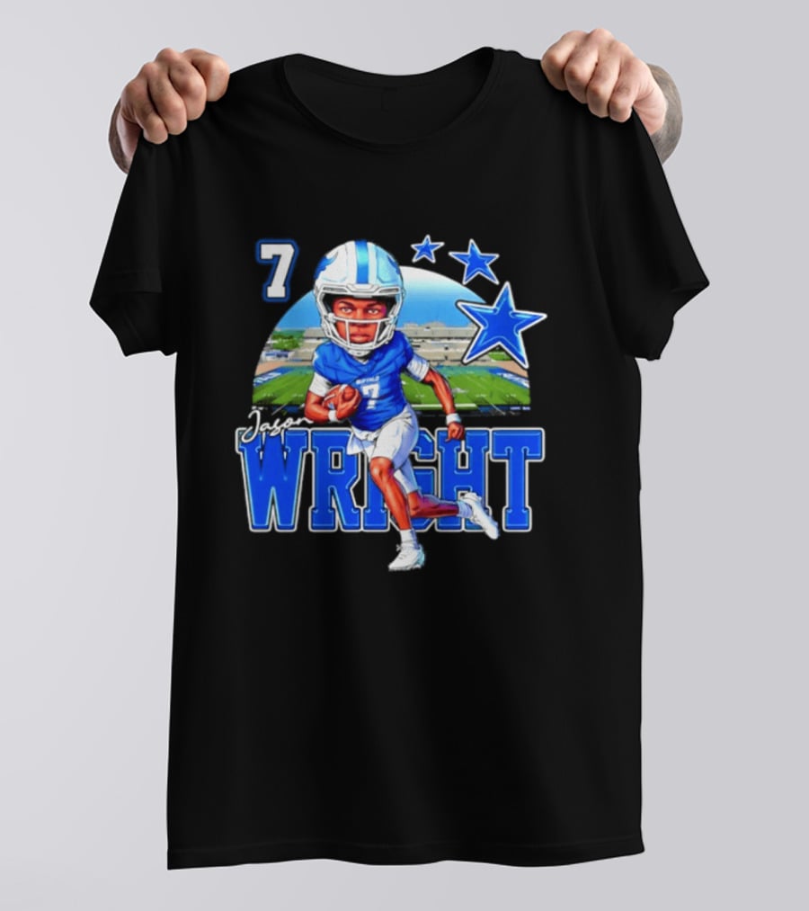 Buffalo Bulls Jason Wright 7 NCAA Football Player Caricature T-Shirt