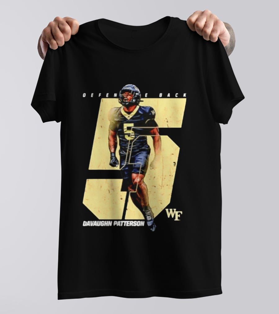 Davaughn Patterson Wake Forest Football Defensive Back Number 5 WF T-Shirt