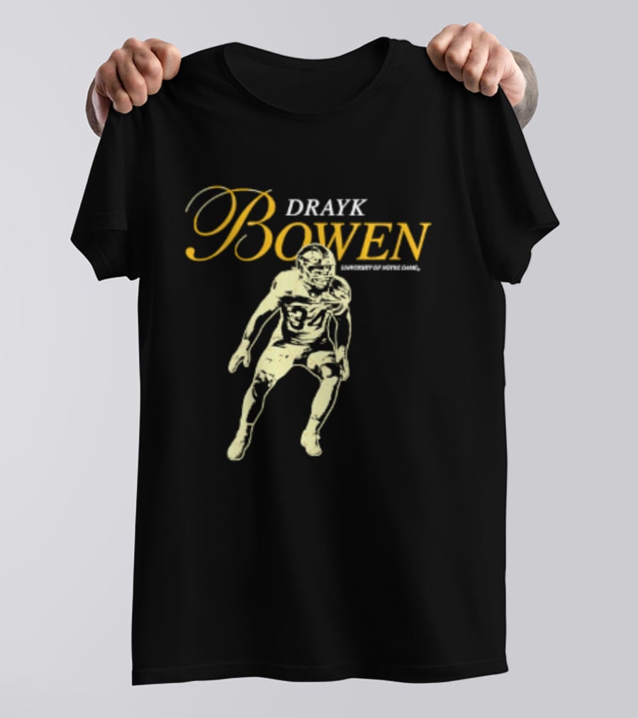 Drayk Bowen 34 Notre Dame NCAA Football Player T-Shirt