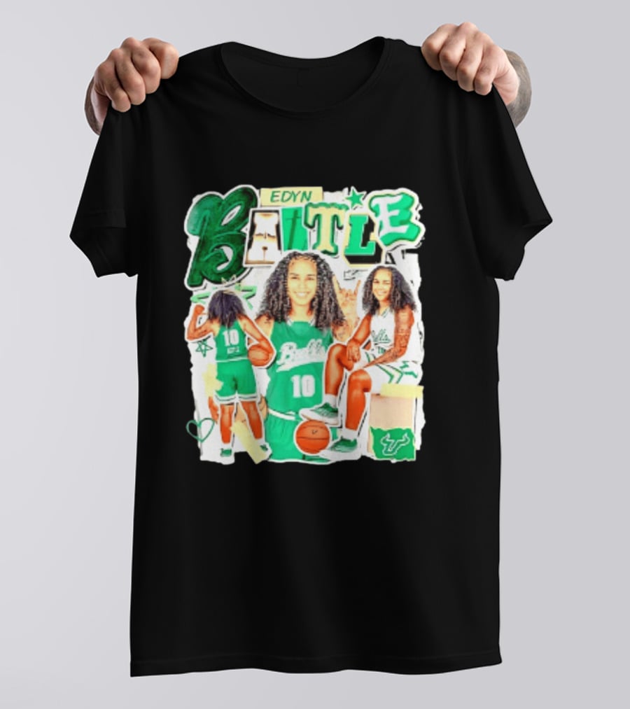USF NCAA Women's Basketball Edyn Battle 10 Jersey T-Shirt