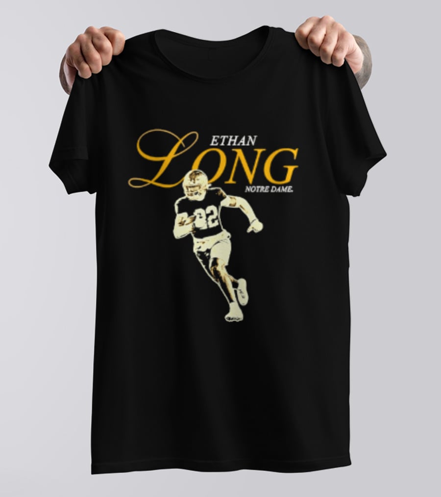 Ethan Long 22 Notre Dame NCAA Football Player T-Shirt