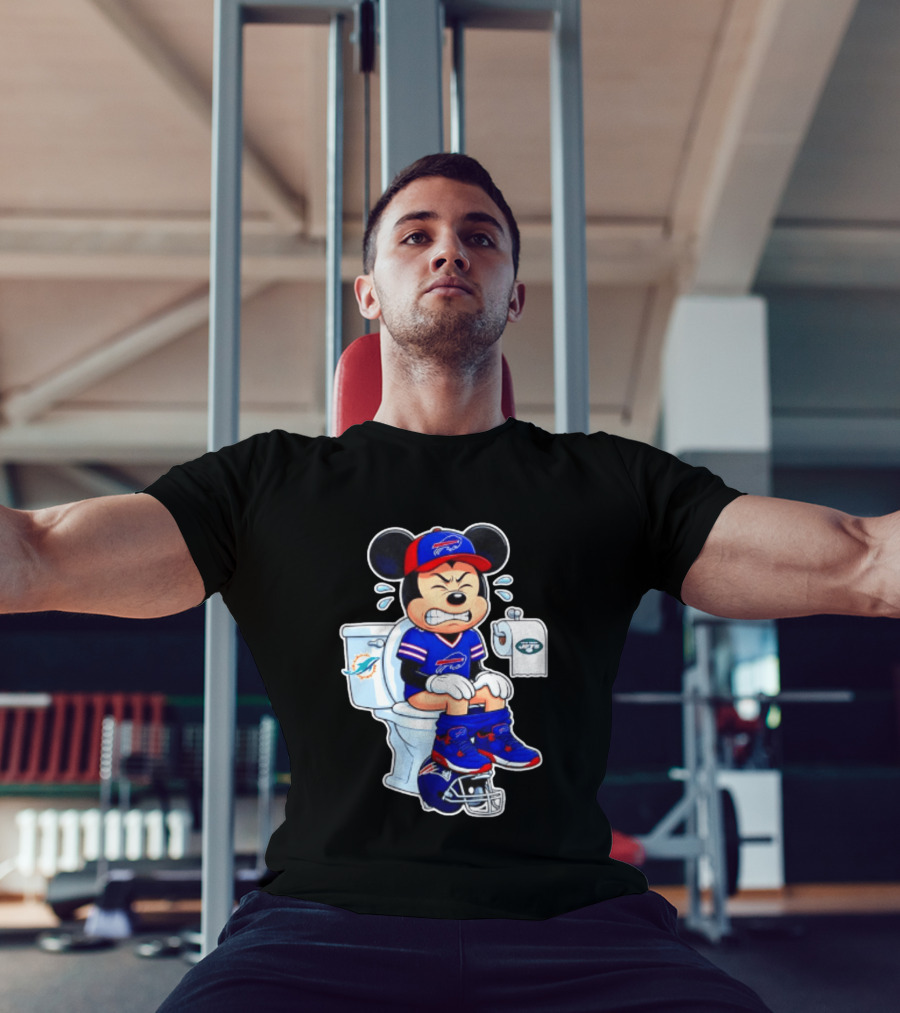 Mickey Toilet Buffalo Bills Defeat Jets Dolphins Patriots Football T-Shirt