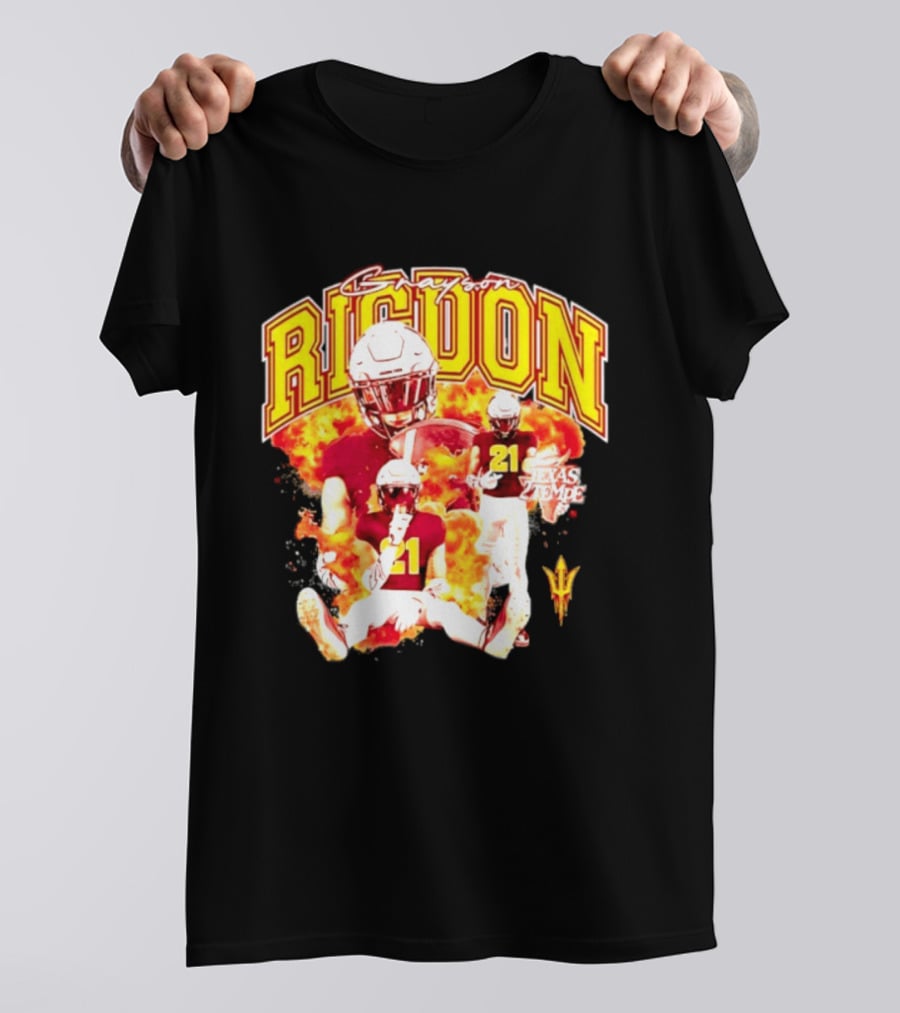 Grayson Rigdon 21 Arizona State Texas Tempe Football Player T-Shirt