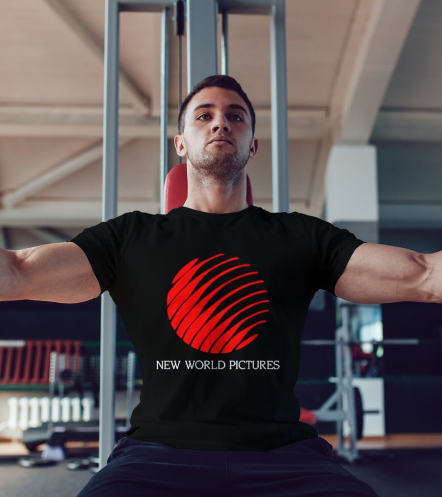 New World Pictures Film Production Classic Cinema Red Spiral T-Shirt