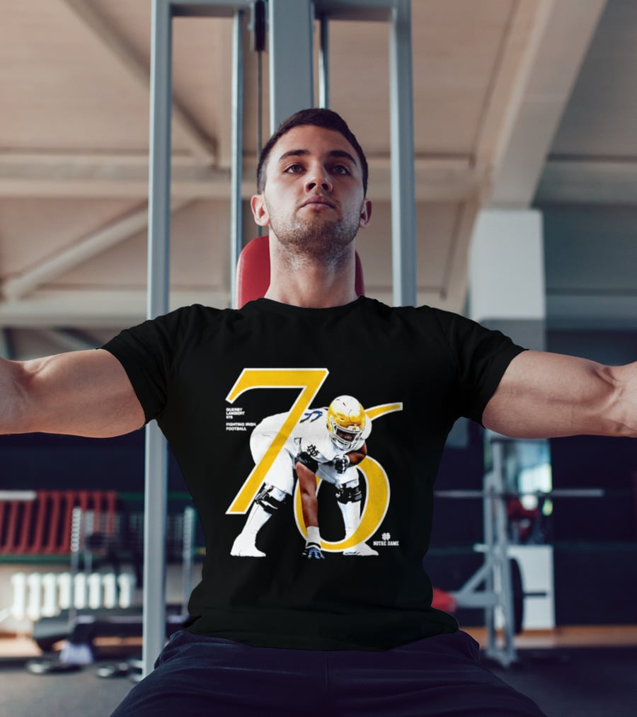 Notre Dame Football Player Number 76 Guerby Lambert NCAA T-Shirt