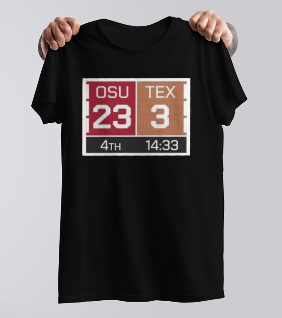 Ohio State Buckeyes Vs Texas Longhorns Scoreboard Comeback Victory 2026 T-Shirt