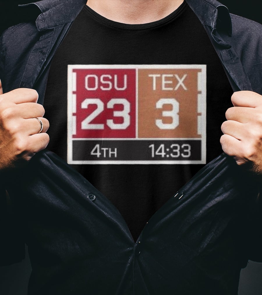 Ohio State Buckeyes Vs Texas Longhorns Scoreboard Comeback Victory 2026 T-Shirt