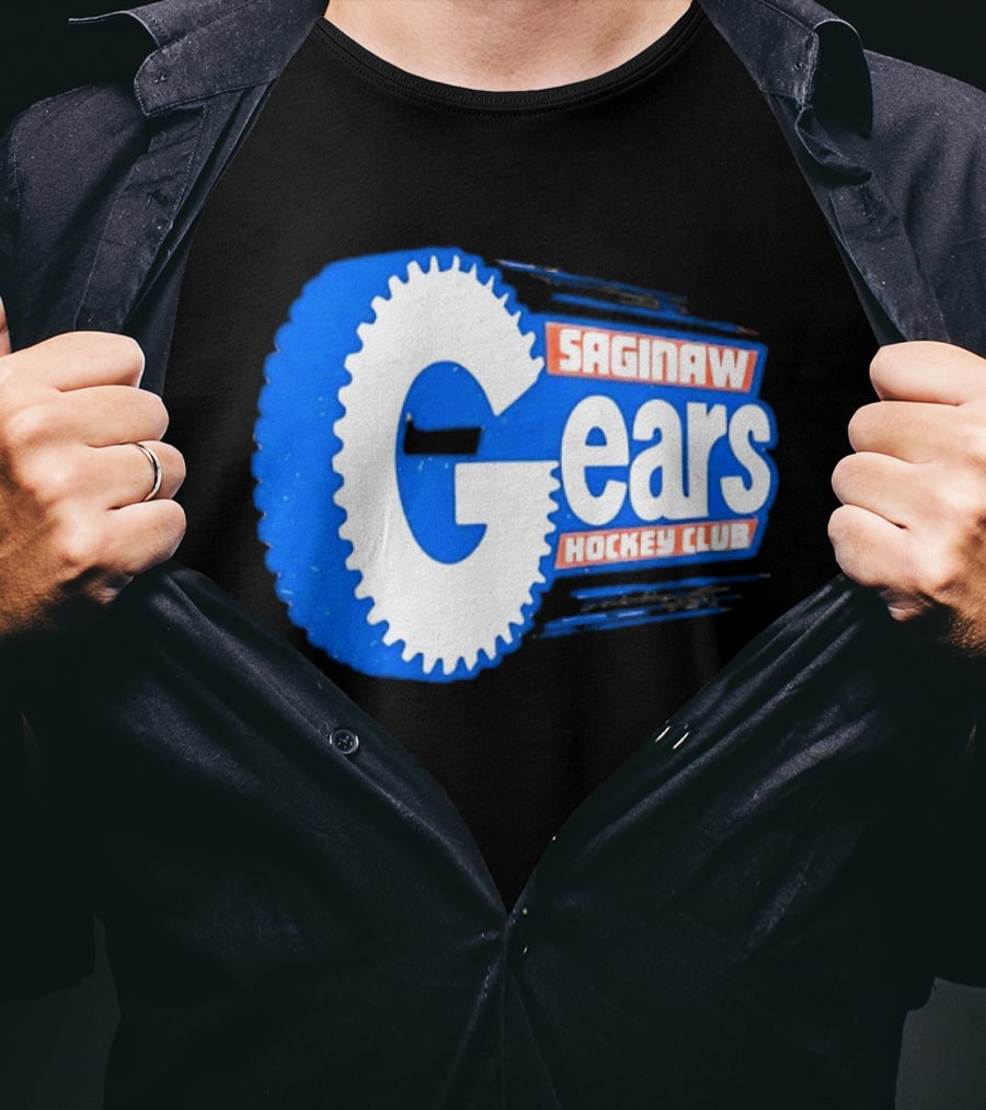 Saginaw Gears Hockey Club IHL Retro Team T-Shirt