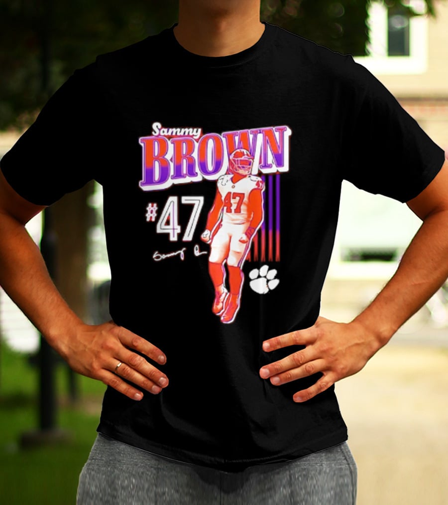 Sammy Brown 47 Clemson Tigers Football Player Team Spirit T-Shirt