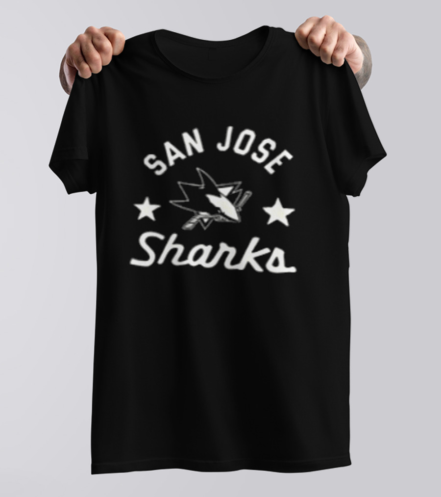 San Jose Sharks NHL Hockey Mask Friday The 13th Two Sided Stars T-Shirt