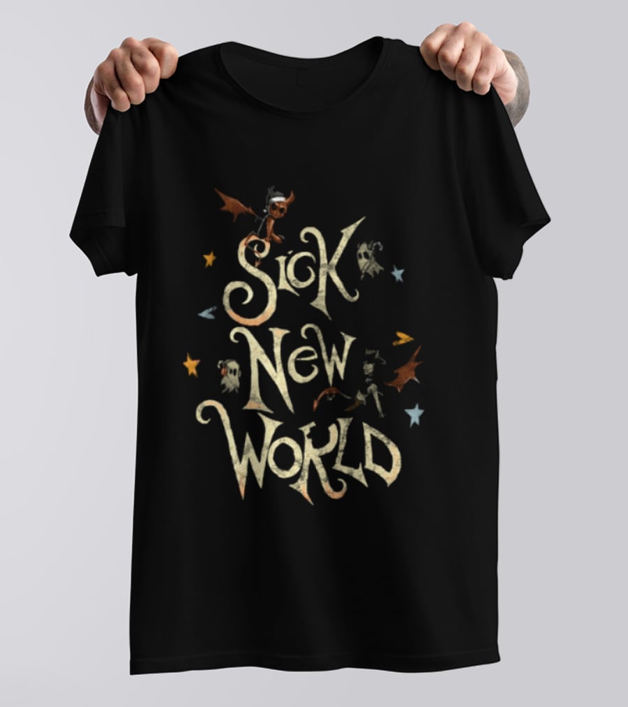 Sick New World Texas 2026 Festival Fort Worth Texas Motor Speedway October 24 2026 Ghosts Bats Stars T-Shirt