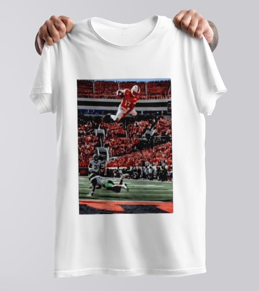 Brennan Presley Oklahoma State Cowboys Touchdown Football Action Stadium Scene T-Shirt