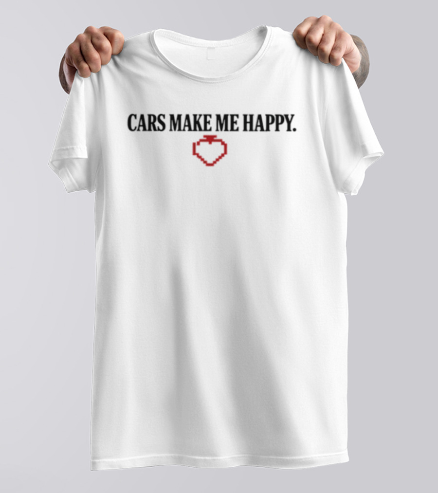 Cars Make Me Happy Heart Shaped T-Shirt