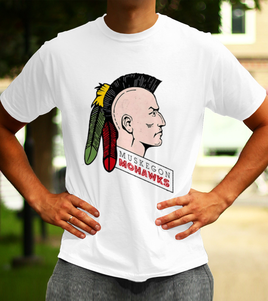 Muskegon Mohawks IHL Minor League Hockey Vintage Team T-Shirt