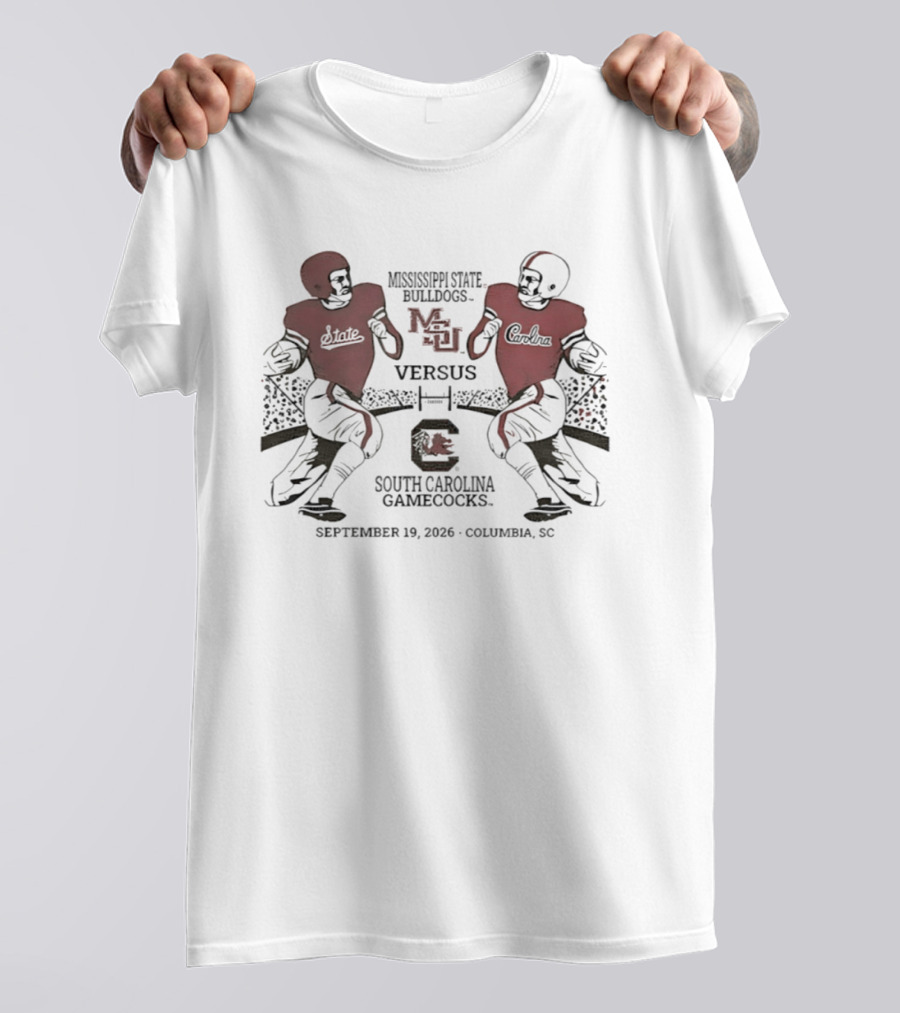 Mississippi State Bulldogs Vs South Carolina Gamecocks September 19 2026 Columbia SC Football Matchup T-Shirt