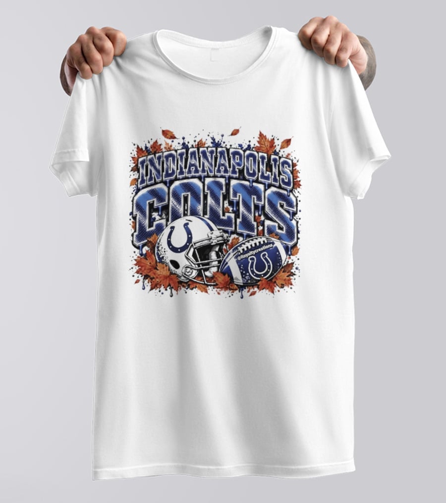 Indianapolis Colts Football Helmet Autumn Leaves 2026 T-Shirt