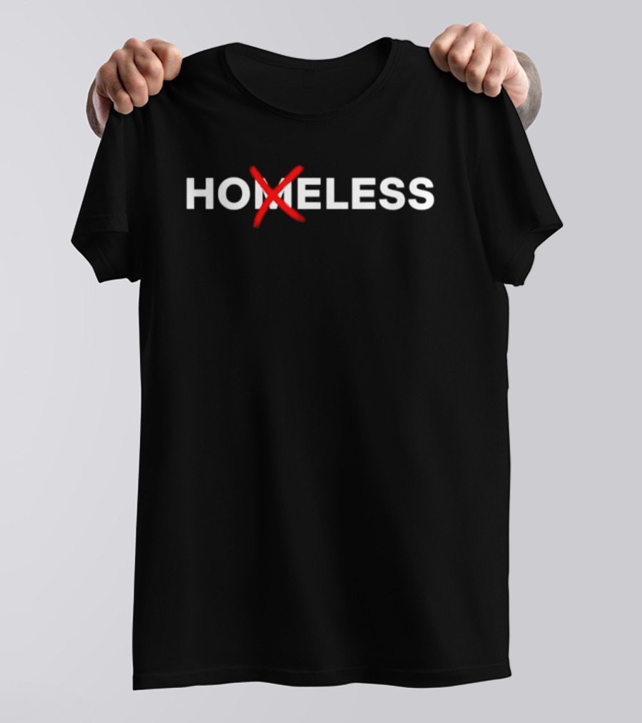 Homeless Social Commentary Bold Red X Edit T-Shirt