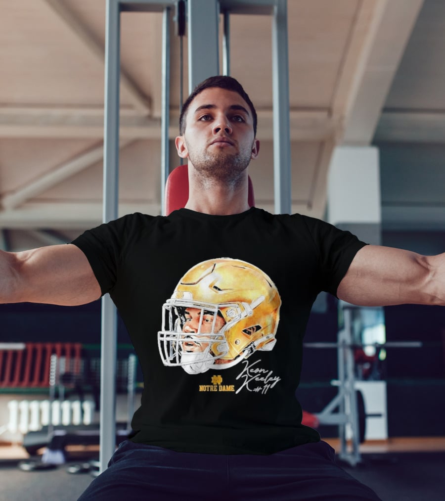 Keon Keeley 11 Notre Dame Football Helmet Swag T-Shirt