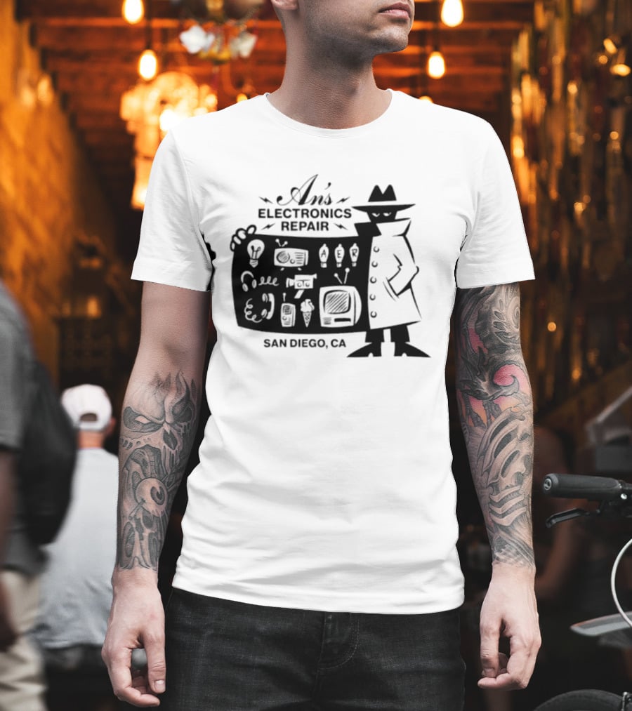 An's Electronics Repair Spy Trench Coat San Diego CA T-Shirt