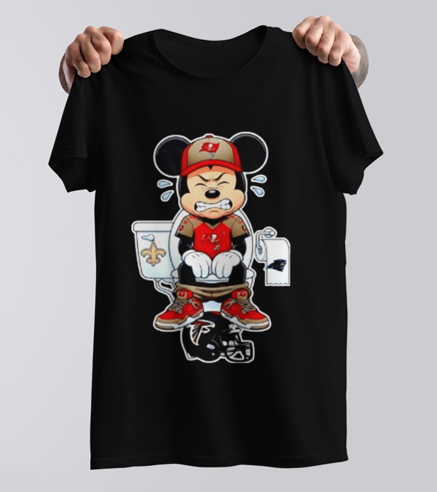 Mickey Toilet Tampa Bay Buccaneers Falcons Saints Panthers Football T-Shirt