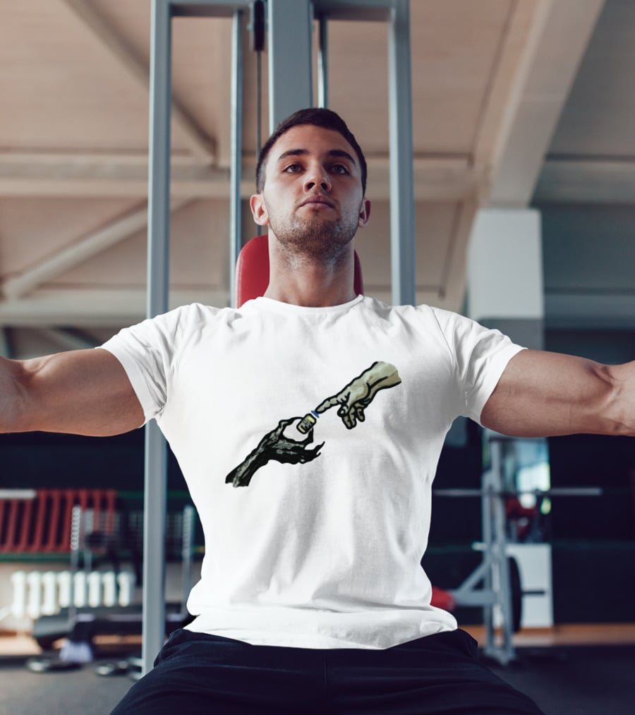 Michelangelo Creation Of Adam Vaccine Hand T-Shirt